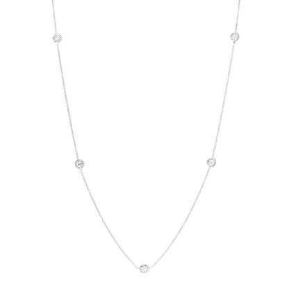 Roberto Coin 18K White Gold Diamond .25ctw Diamonds By The Inch Five Station Necklace 1 of 5