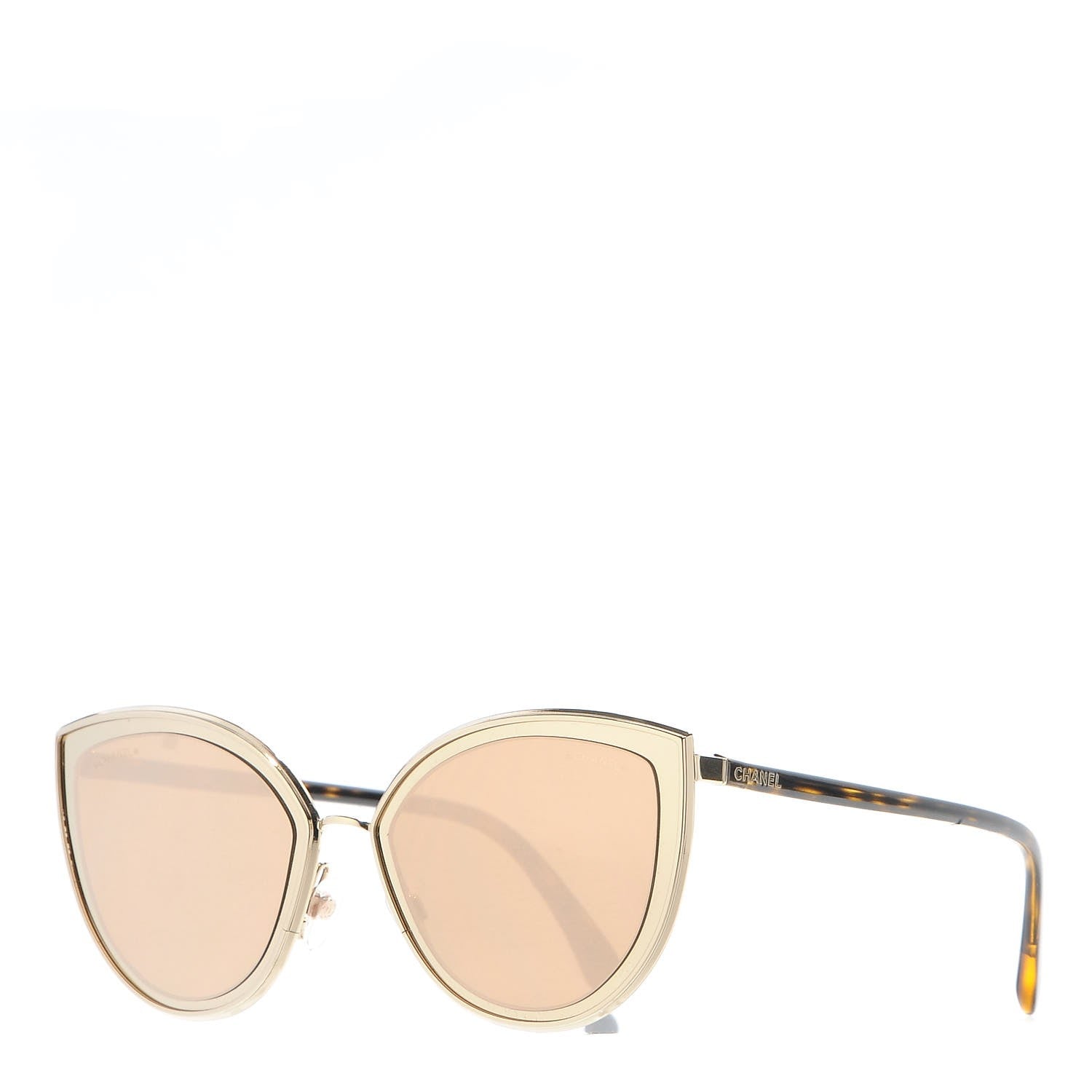 Chanel Metal Cat Eye Sunglasses 4222 Gold 1 of 8