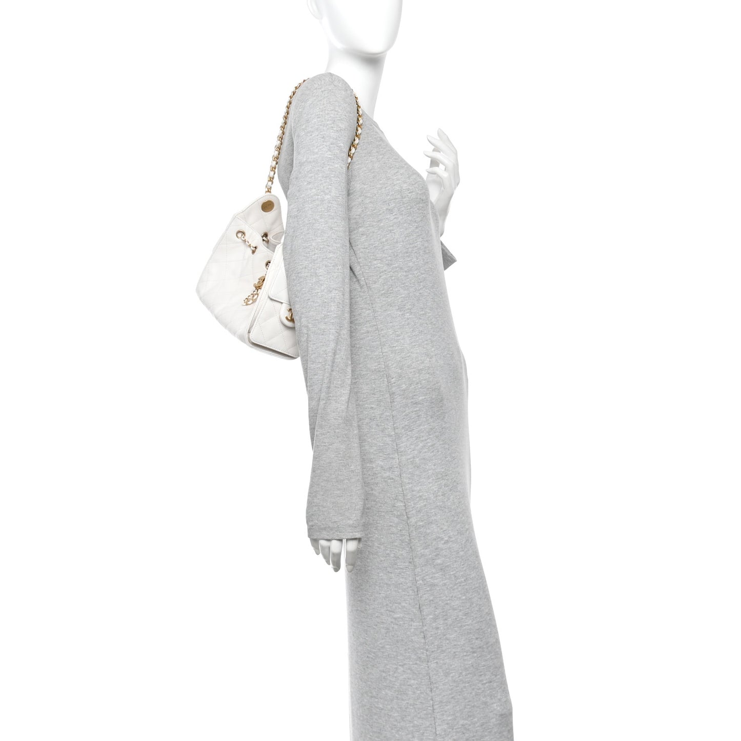 Caviar Quilted Mini Chanel 25 Handbag White