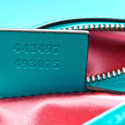 Gucci Velvet Matelasse Small GG Marmont Shoulder Bag Pavone Cyan 7 of 10
