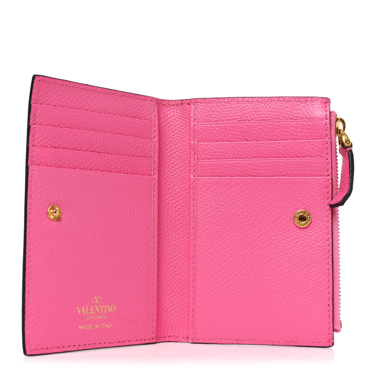 Valentino Garavani Calfskin Vlogo Zip Wallet Feminine Pink 5 of 7