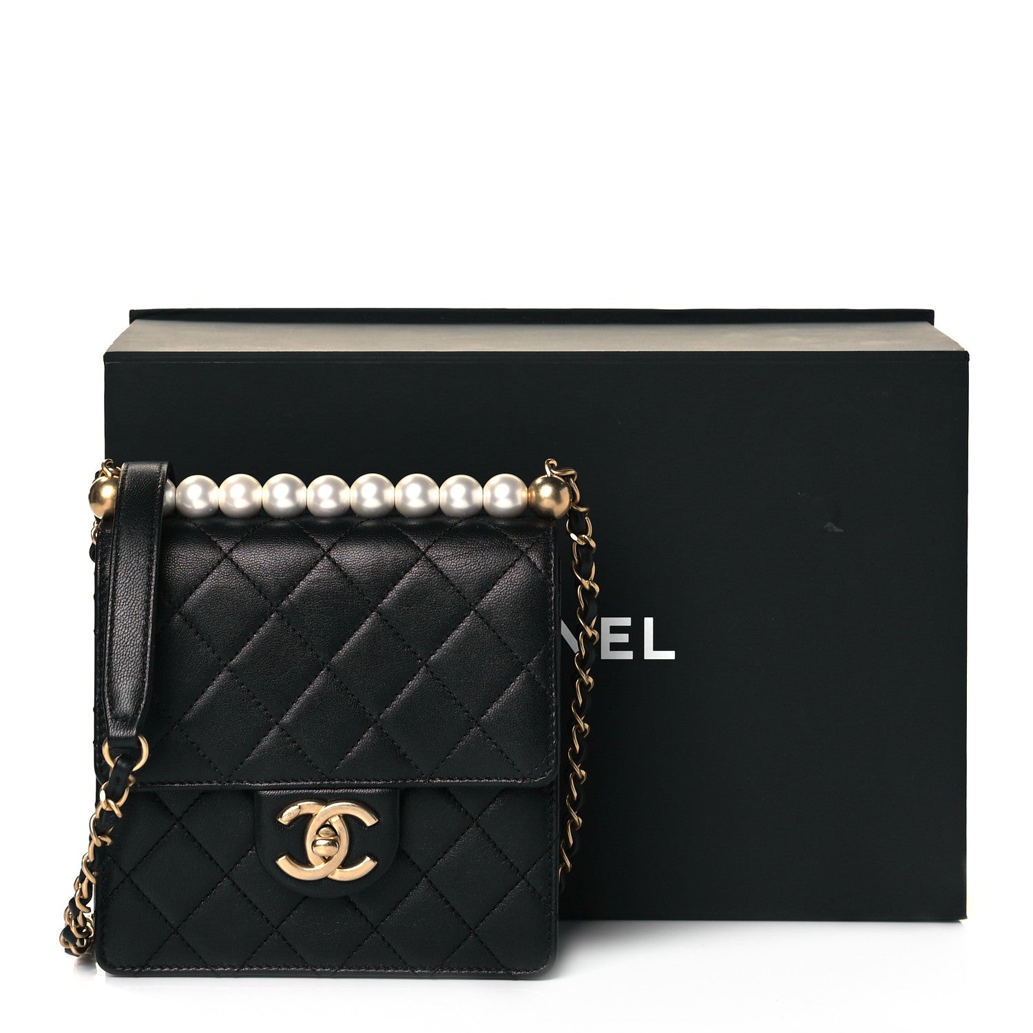Chanel Goatskin Quilted Chic Pearls Flap Black 15 of 15
