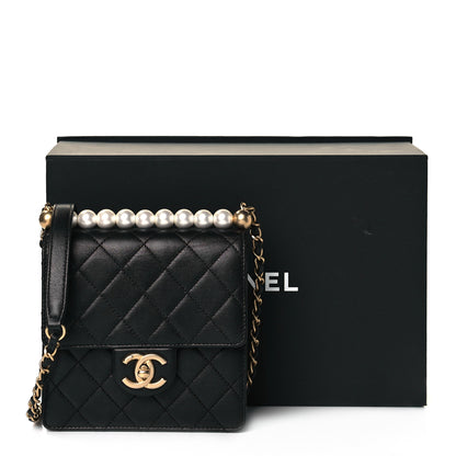 Chanel Goatskin Quilted Chic Pearls Flap Black 15 of 15