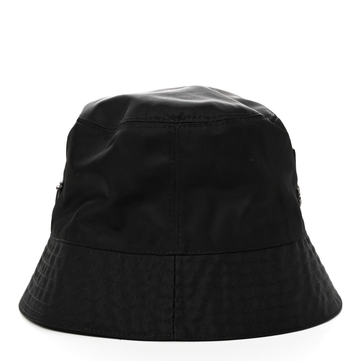 Re-Nylon Saffiano Metal Triangle Logo Mens Bucket Hat L Black