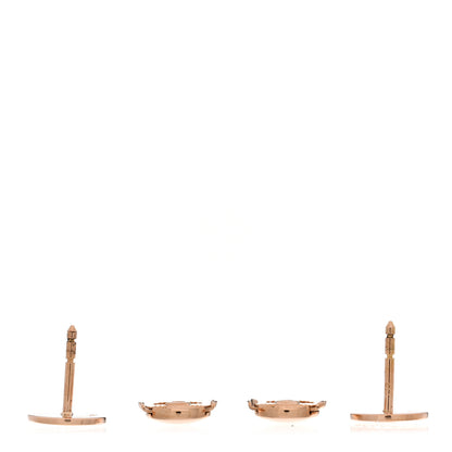 Hermes 18K Rose Gold TPM Ex-Libris Stud Earrings 3 of 5