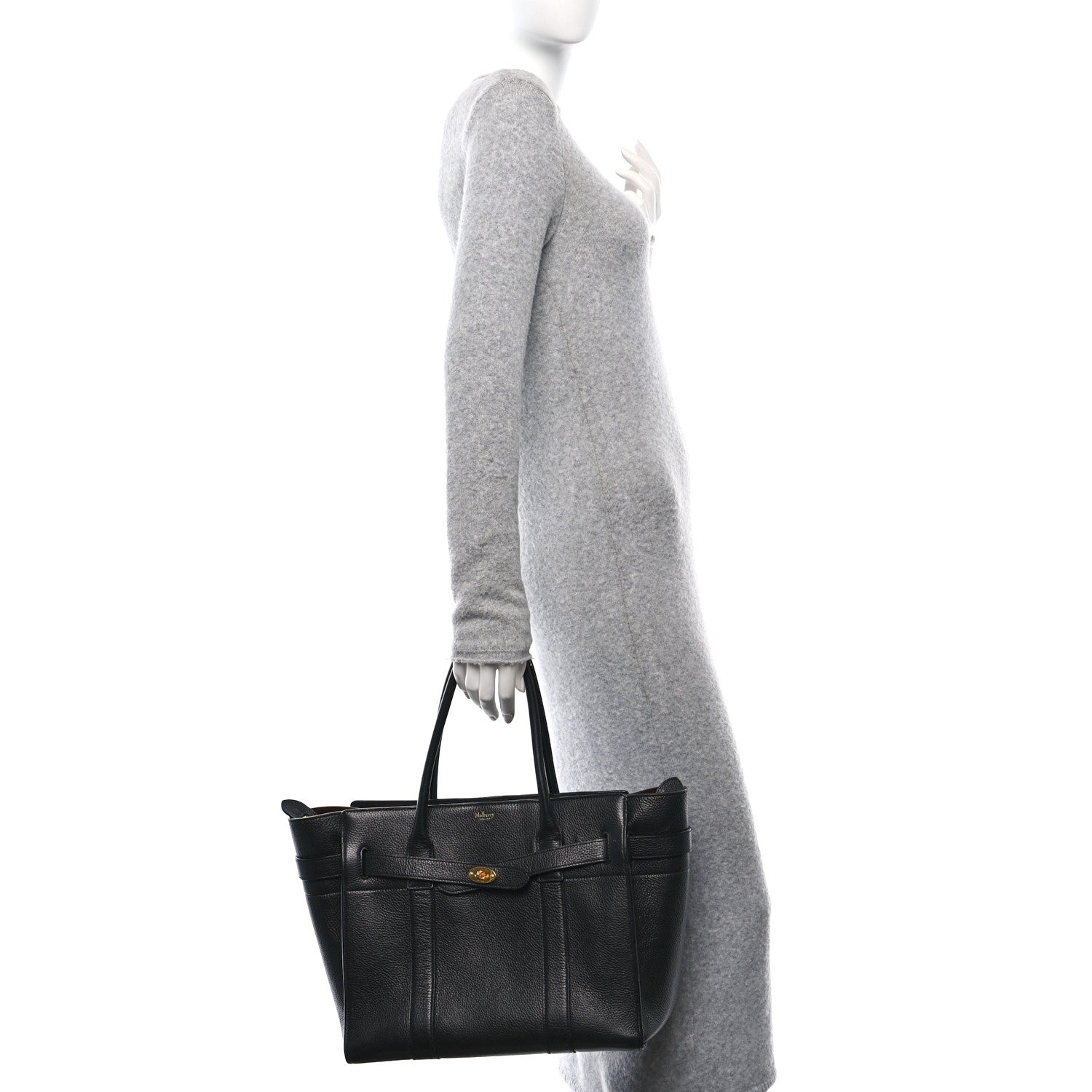 Mulberry Classic Grain Bayswater Zip Tote Black 2 of 11