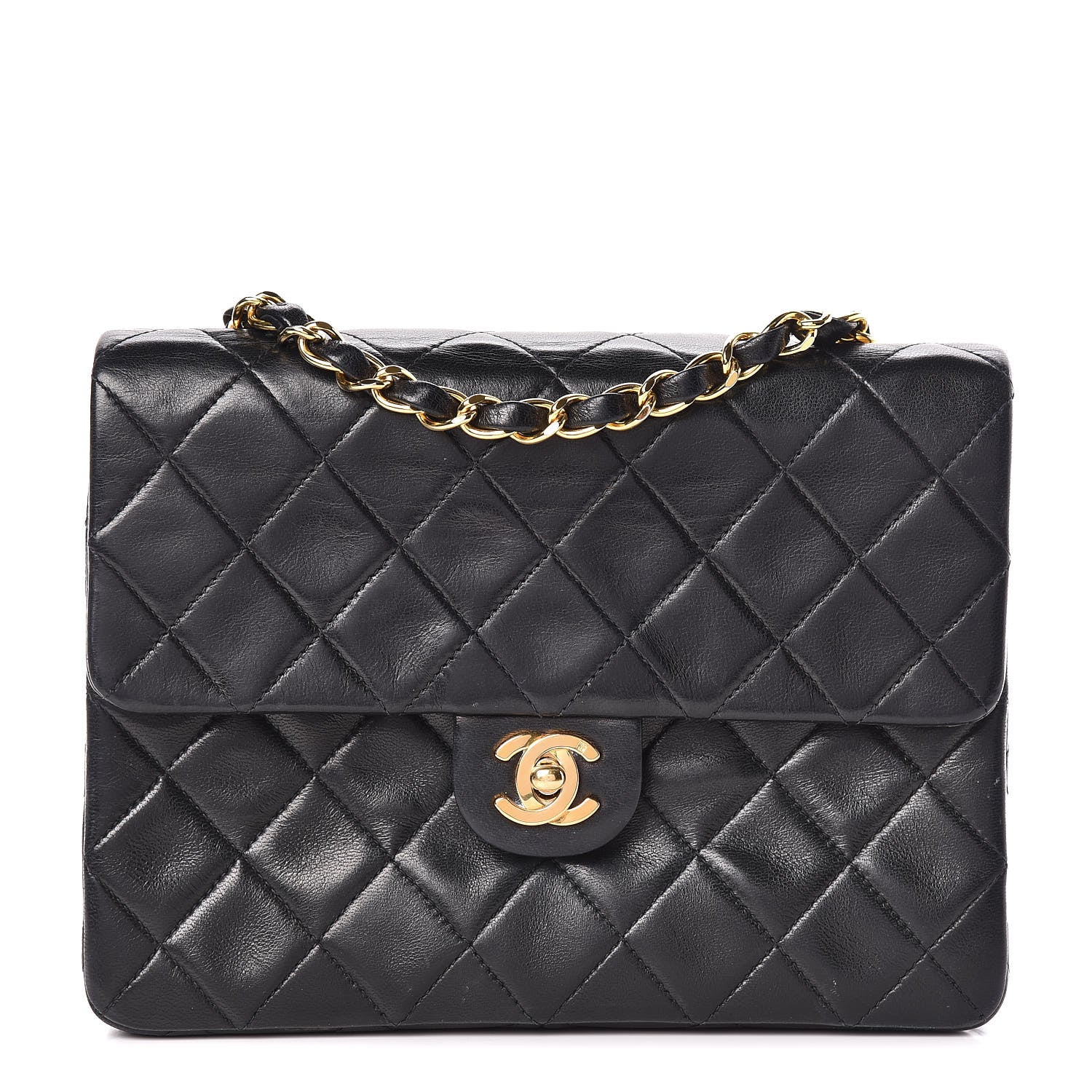 Chanel Lambskin Quilted Mini Square Flap Black 1 of 15