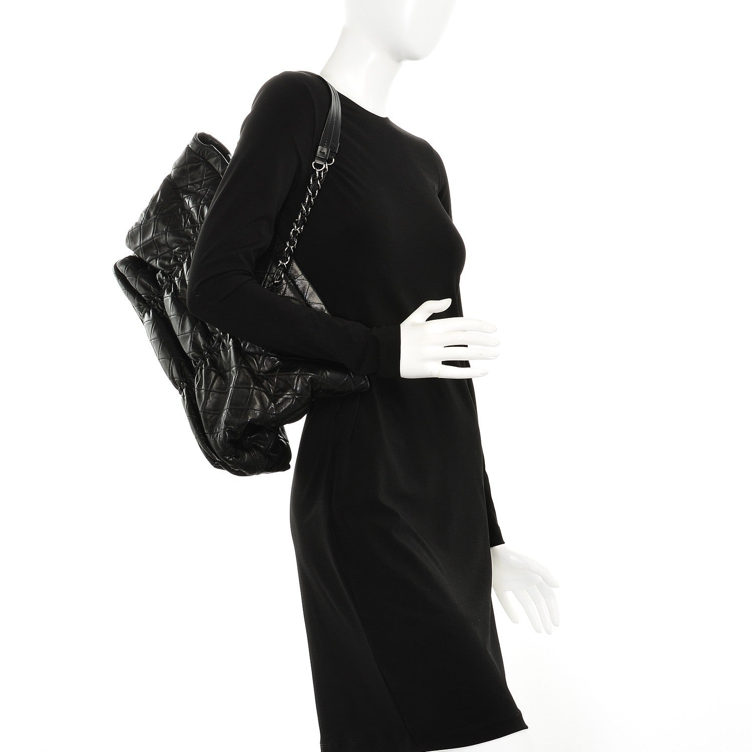 Chanel Lambskin East West Sharpei Shopping Tote Black 2 of 16