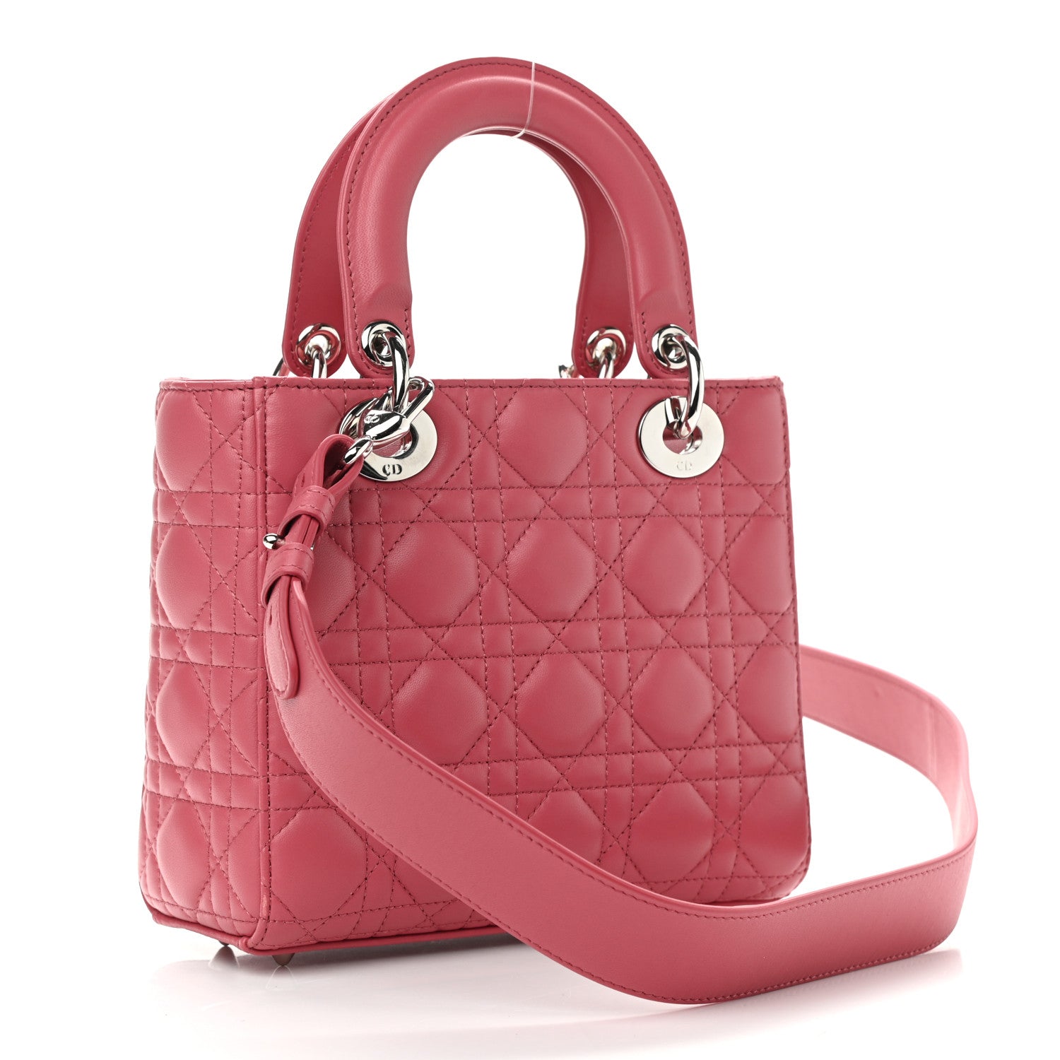 Christian Dior Lambskin Cannage Small My ABCDior Lady Dior Coral 3 of 11