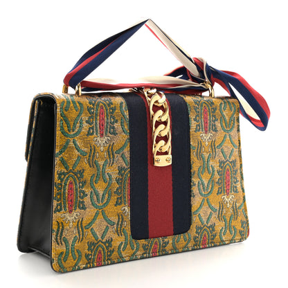 Gucci Iridescent Brocade Small Sylvie Shoulder Bag Gold 3 of 10