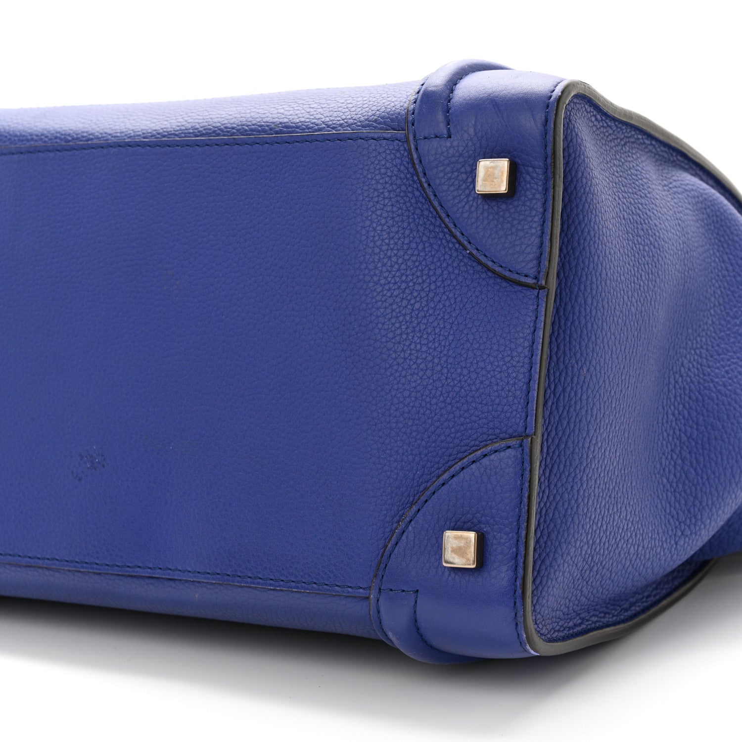 Celine Drummed Calfskin Mini Luggage Indigo 9 of 18