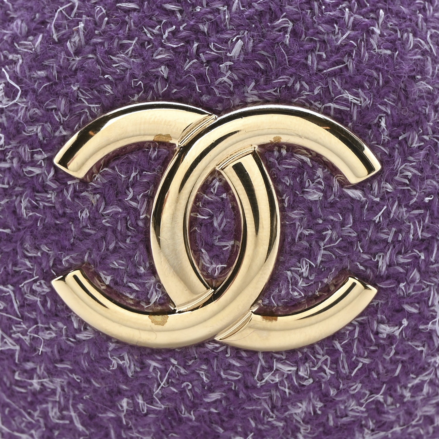 Chanel Tweed Minaudiere Round Chain Clutch Purple 8 of 11
