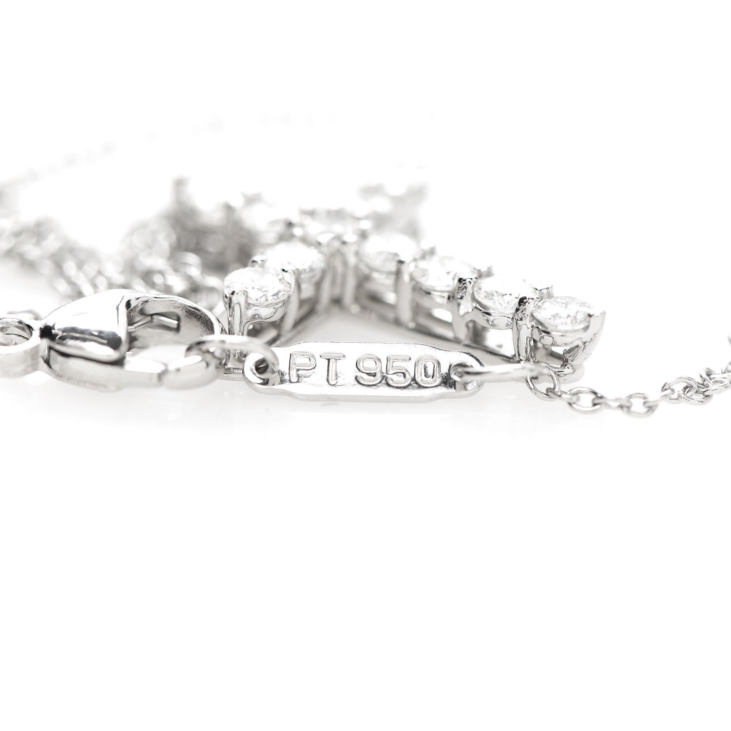 Tiffany Platinum Diamond Small Cross Pendant Necklace 11 of 14