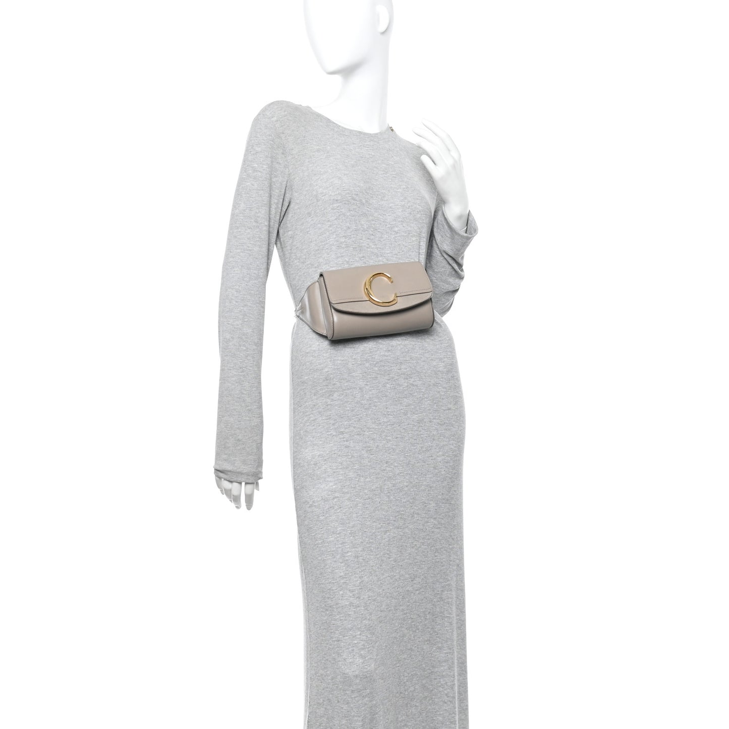 Calfskin Suede C Belt Bag Motty Grey