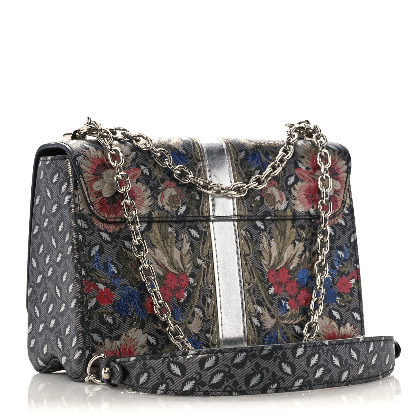 Calfskin Printed Twist Shoulder Bag MM Multicolor