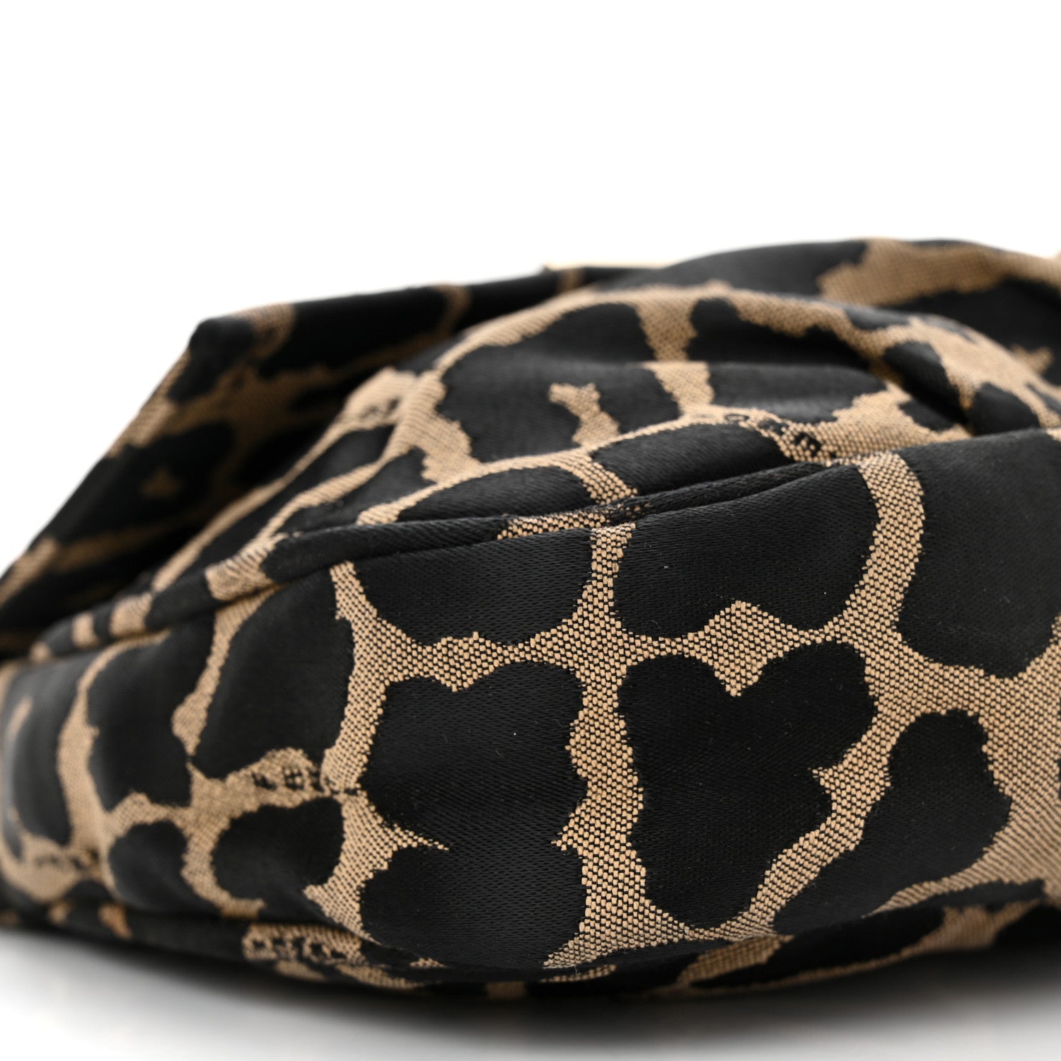 Fendi Jacquard Leopard Print Fendista Pouchette Crossbody Taupe Black 9 of 10