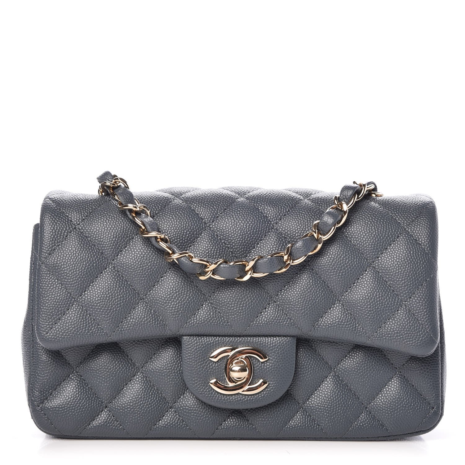 Chanel Caviar Quilted Mini Rectangular Flap Dark Grey 1 of 8