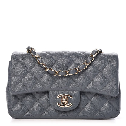 Chanel Caviar Quilted Mini Rectangular Flap Dark Grey 1 of 8
