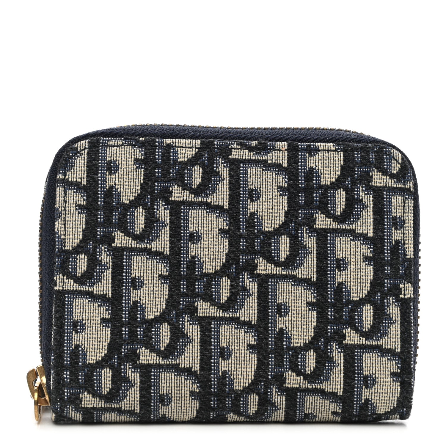Christian Dior Oblique Zip Coin Pouch Blue 1 of 8