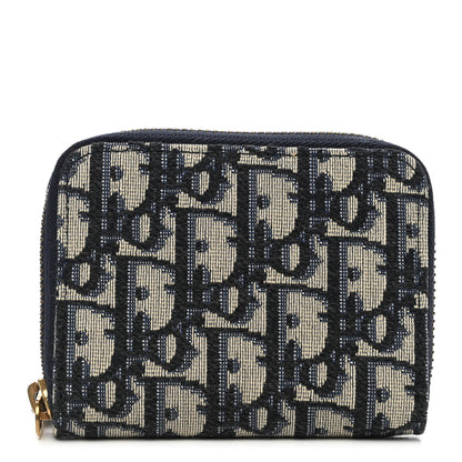 Christian Dior Oblique Zip Coin Pouch Blue 1 of 8