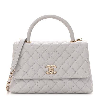Chanel Caviar Quilted Small Coco Handle Flap Light Grey 1 of 9