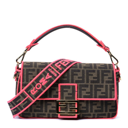 Fendi Fabric Jacquard FF 1974 Baguette Tobacco Moro Fuxia Fluo 1 of 4