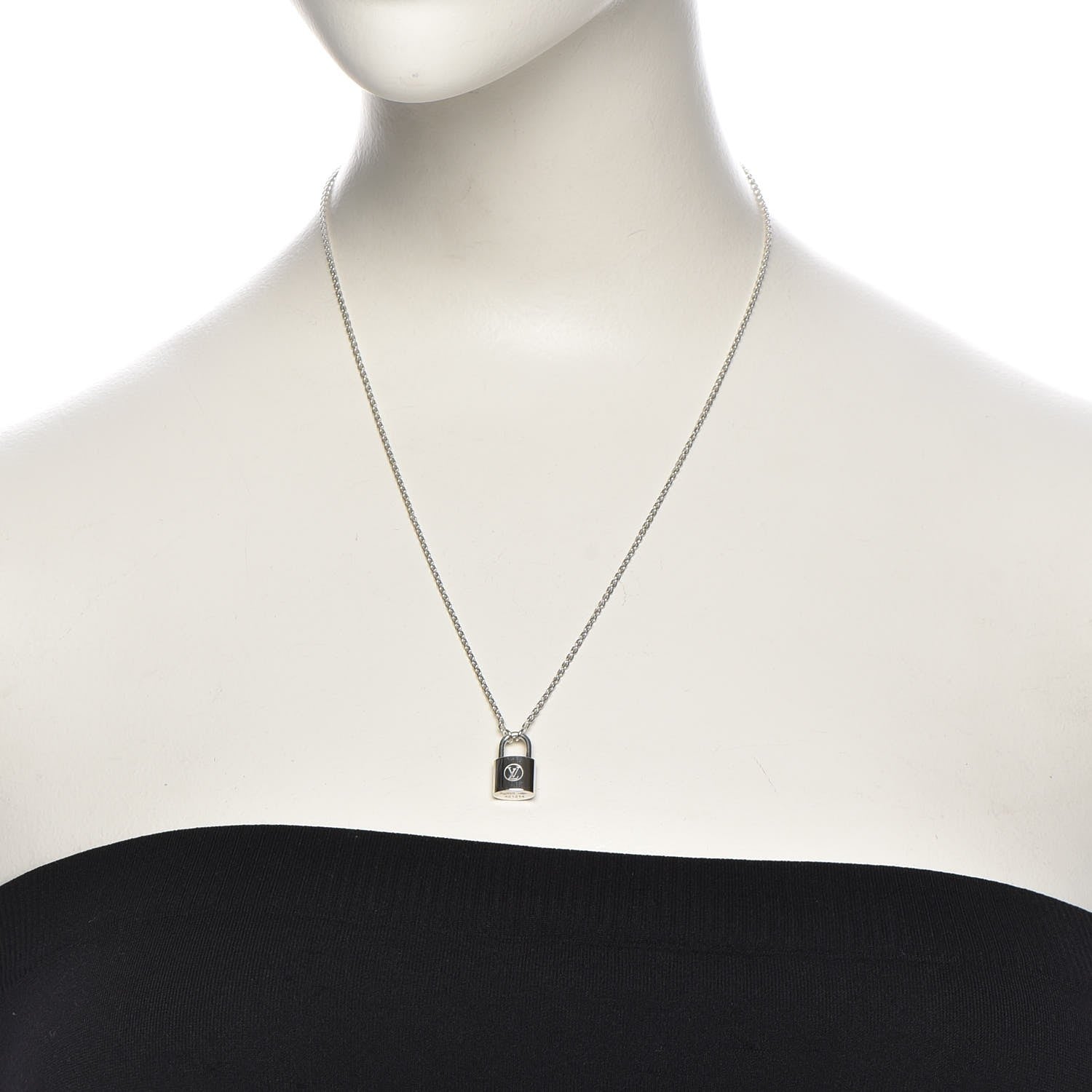 Louis Vuitton Sterling Silver Lockit Necklace 2 of 6