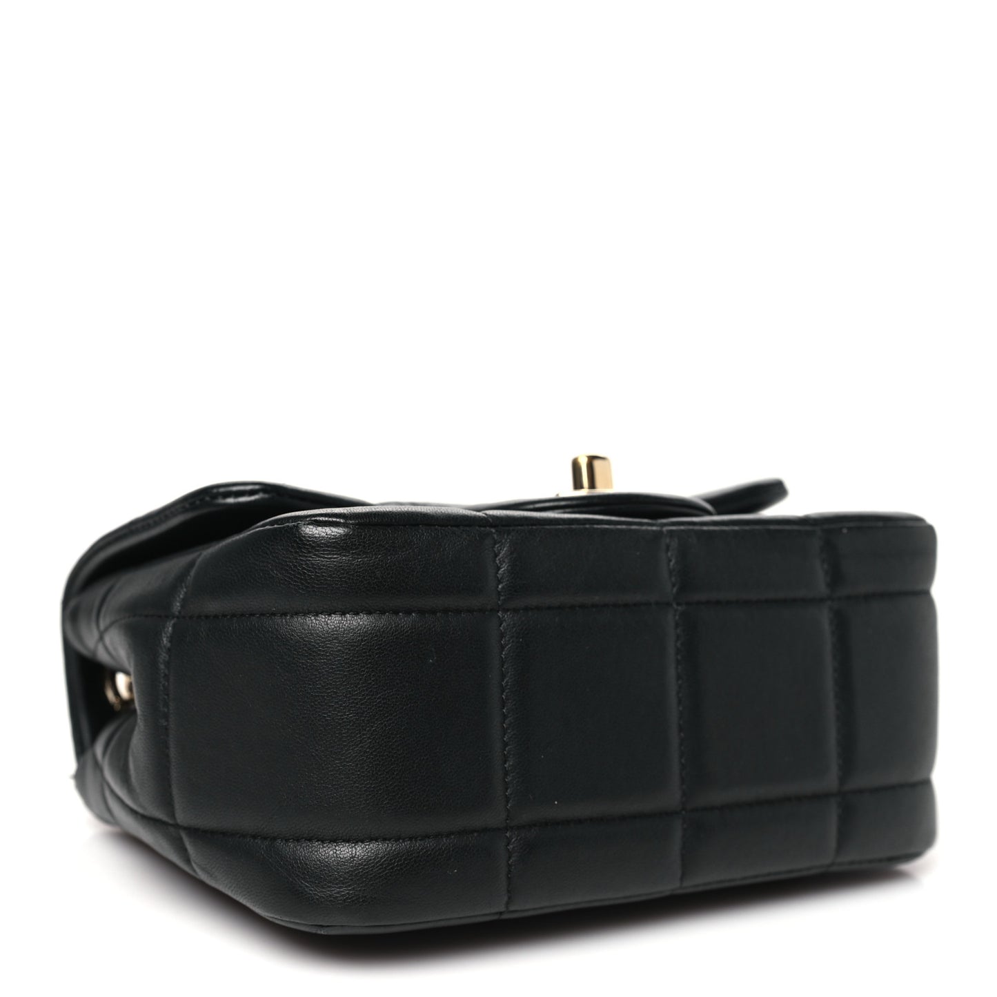 Lambskin Resin Crystal Square Quilted Mini Monacoco Flap Black
