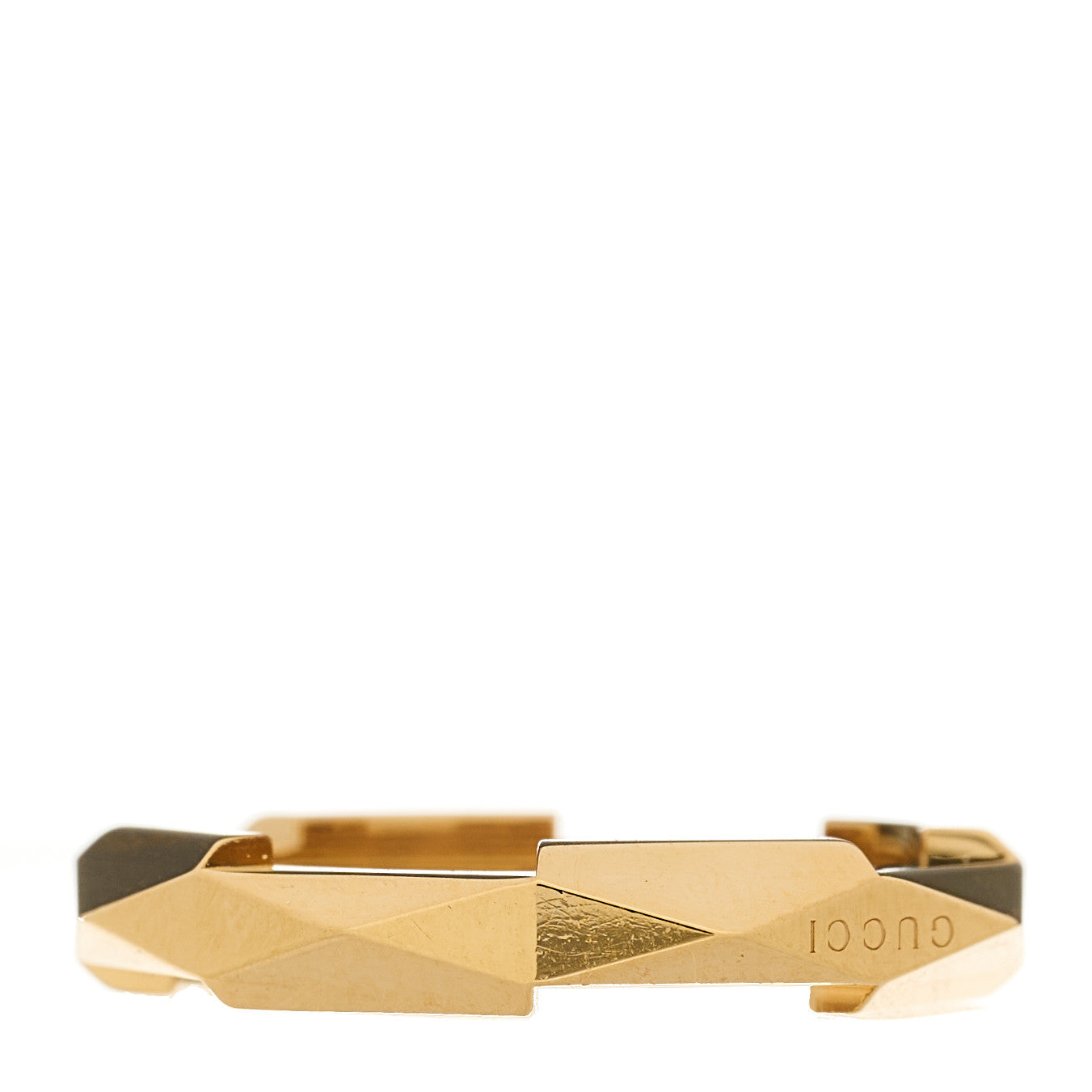 Gucci 18K Yellow Gold Link To Love Striped Ring 53 6.25 3 of 6