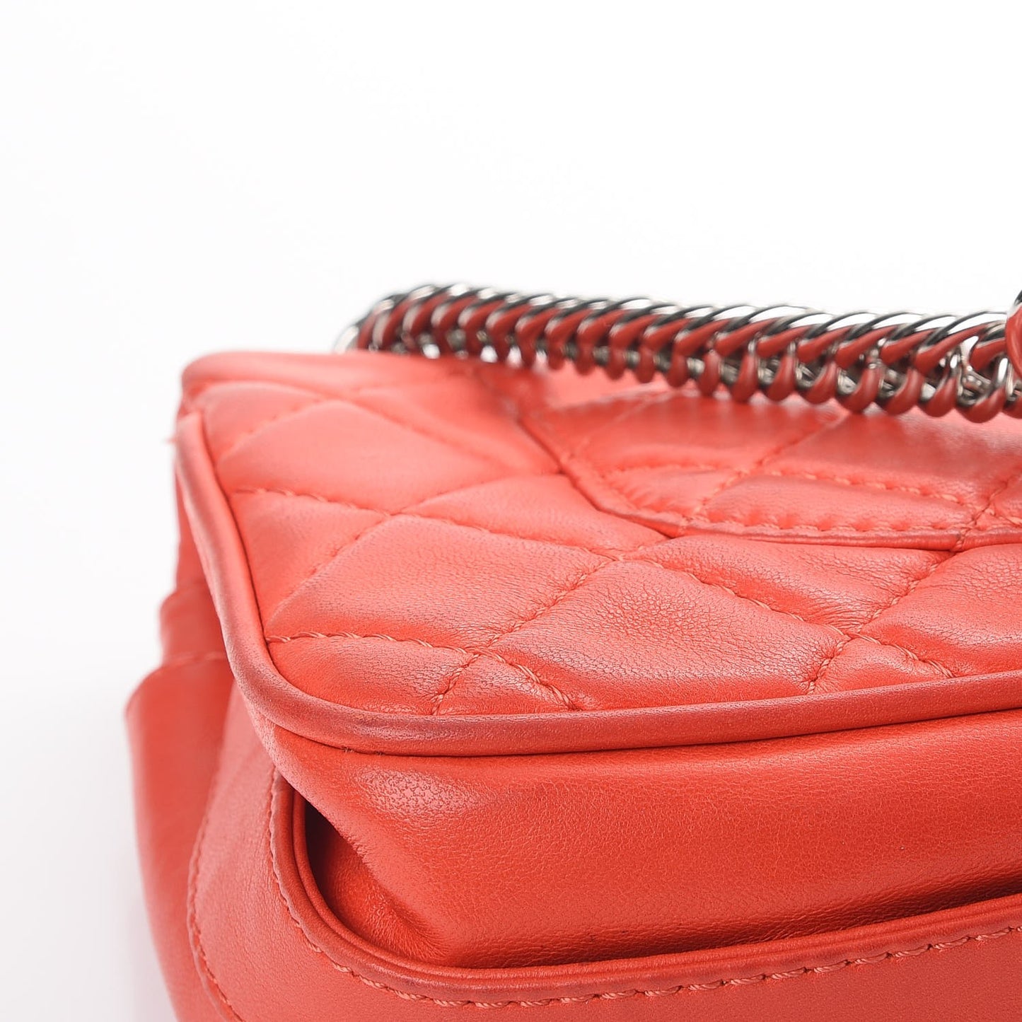 Lambskin Quilted Medium Icons Secret Label Flap Coral