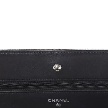 Chanel Lambskin Quilted Wallet On Chain WOC Black 15 of 17