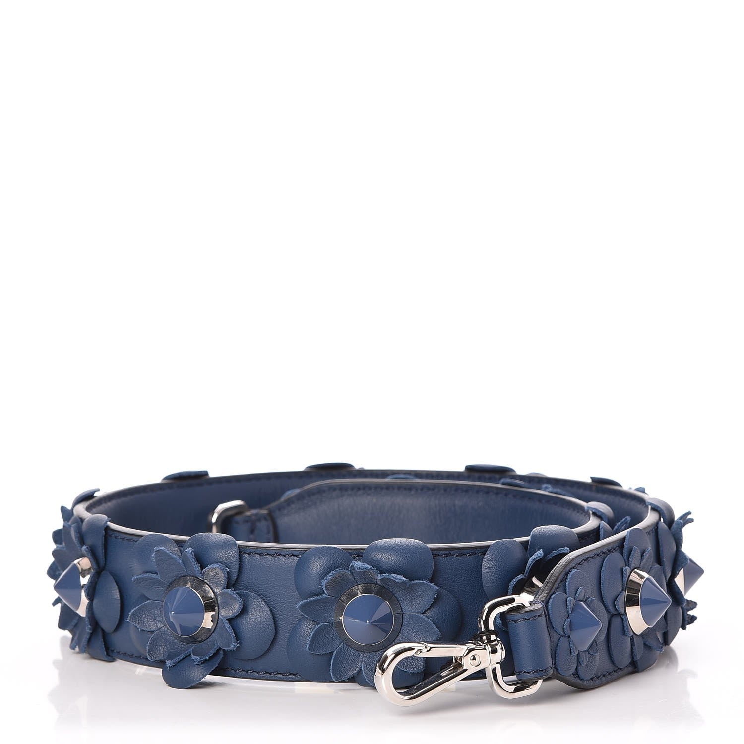 Fendi Vitello Dolce Flowerland Studded Strap You Blue 1 of 4