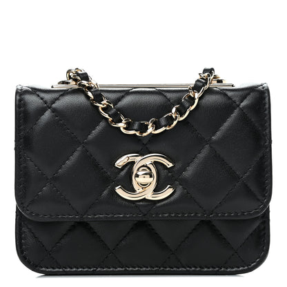 Chanel Lambskin Quilted Trendy CC Card Holder On Chain Black 1 of 4