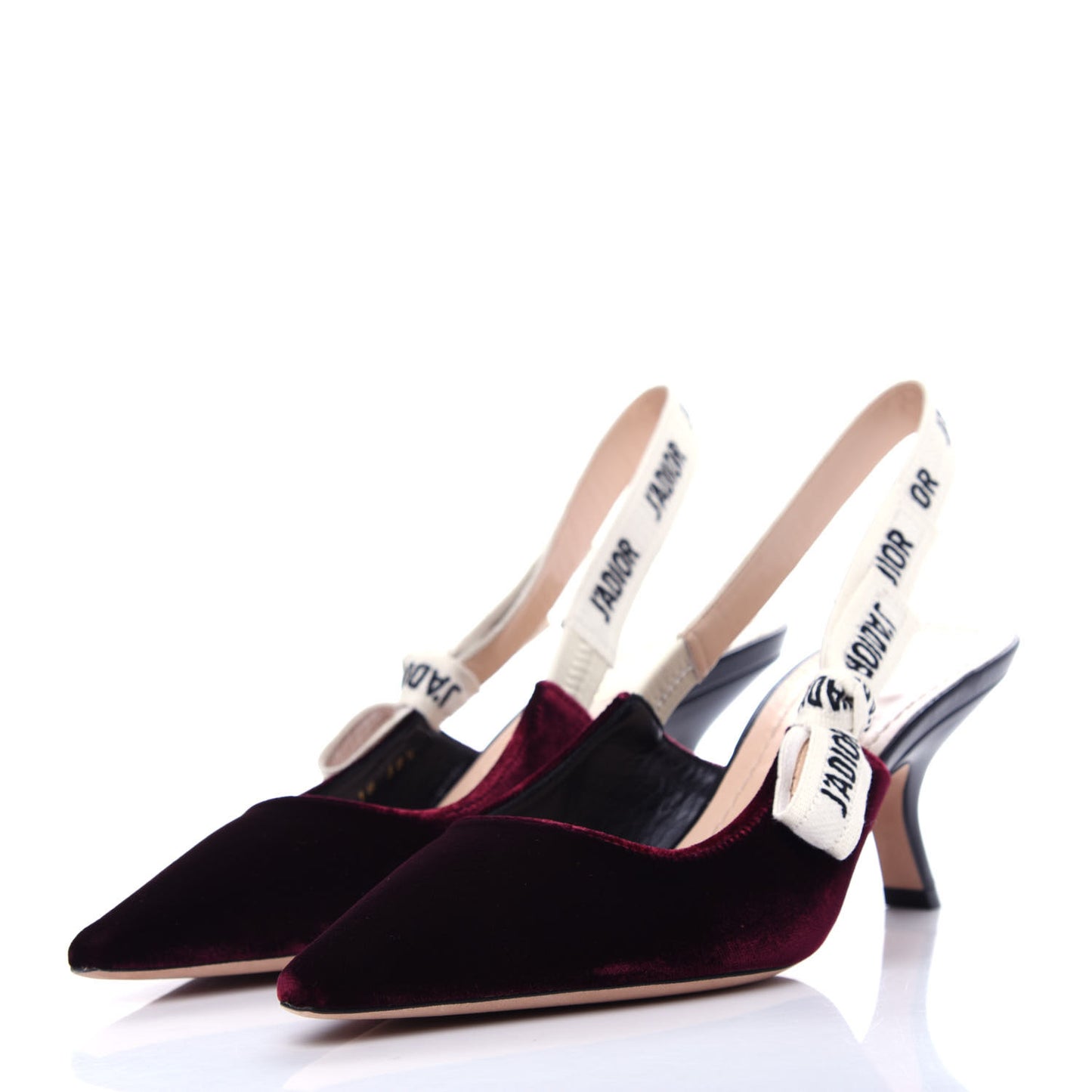 Velvet Ribbon J'Adior Slingback 65mm Pumps 38.5 Deep Amaranth