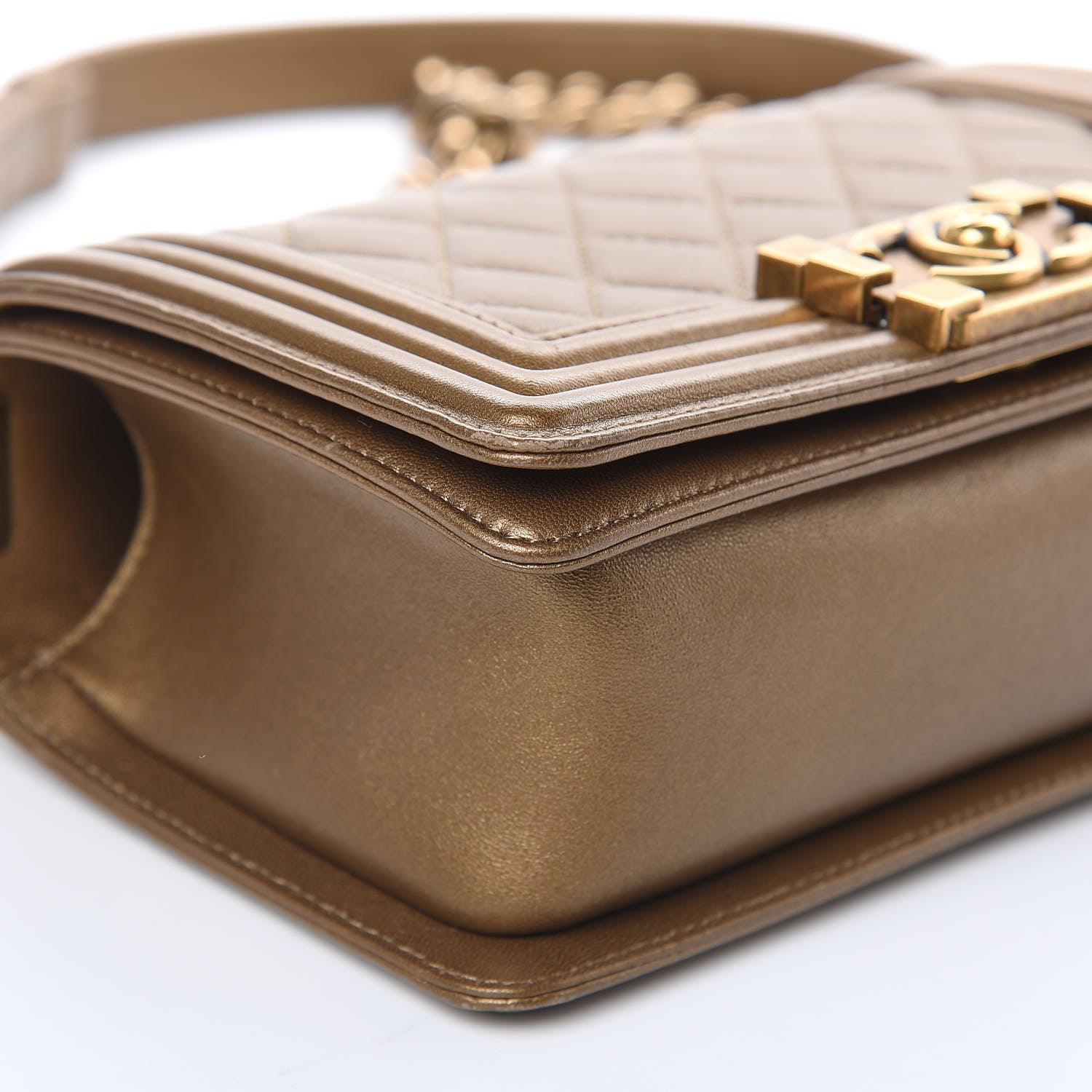 Chanel Metallic Calfskin Quilted Small Boy Flap Gold 8 of 13