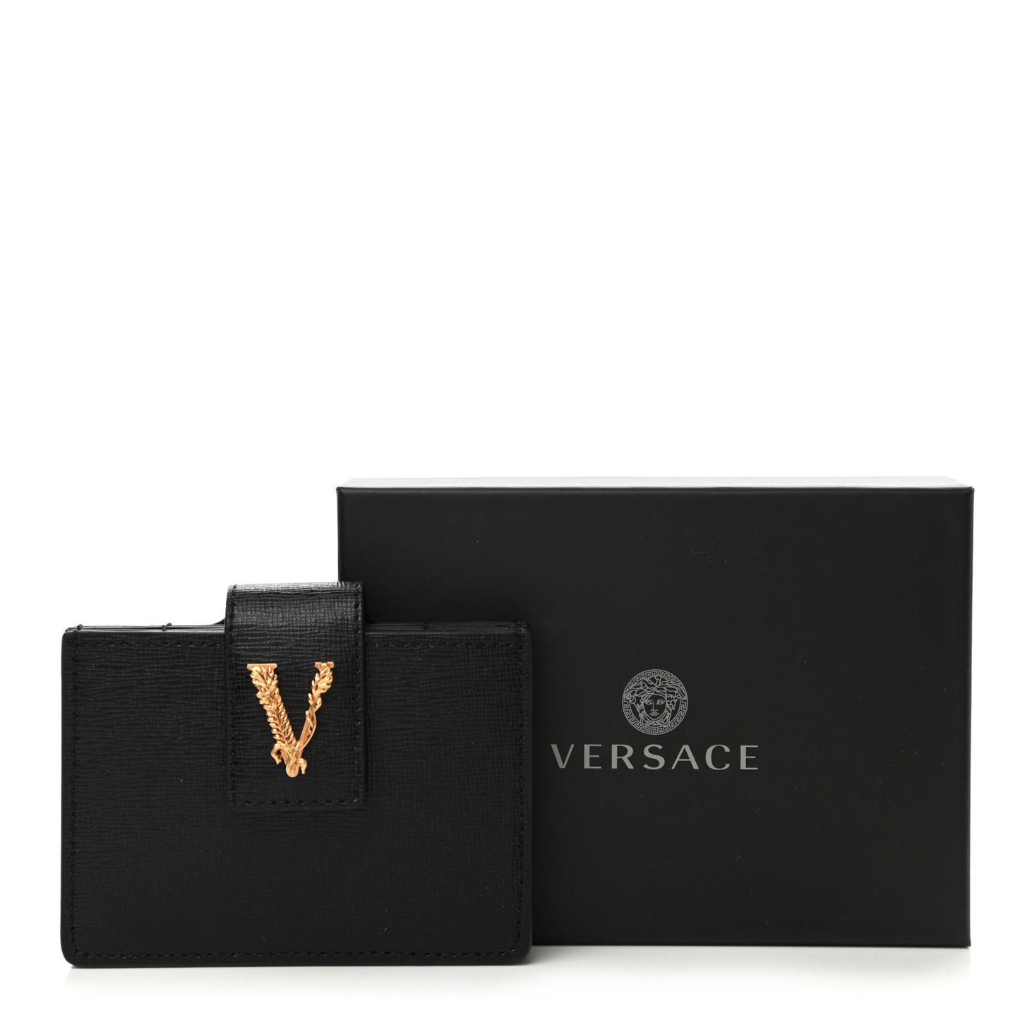 Calfskin Virtus Gusset Wallet Black
