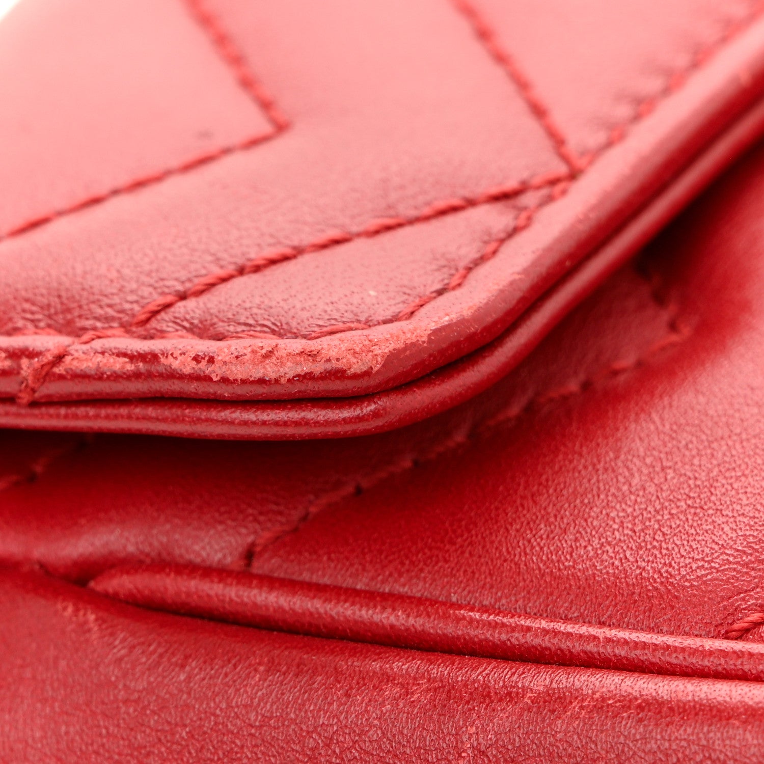 Gucci Calfskin Matelasse Super Mini GG Marmont Shoulder Bag Hibiscus Red 13 of 13