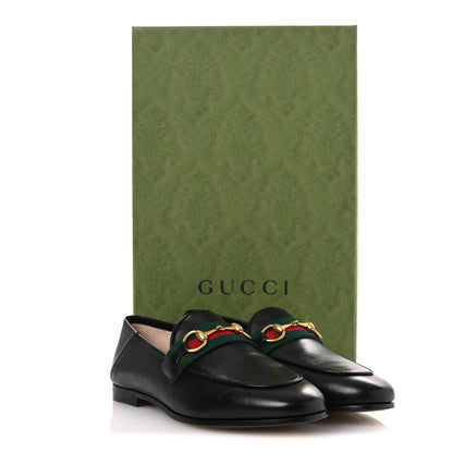 Gucci Malaga Kid Web Womens Horsebit Loafers 35 Black 12 of 12