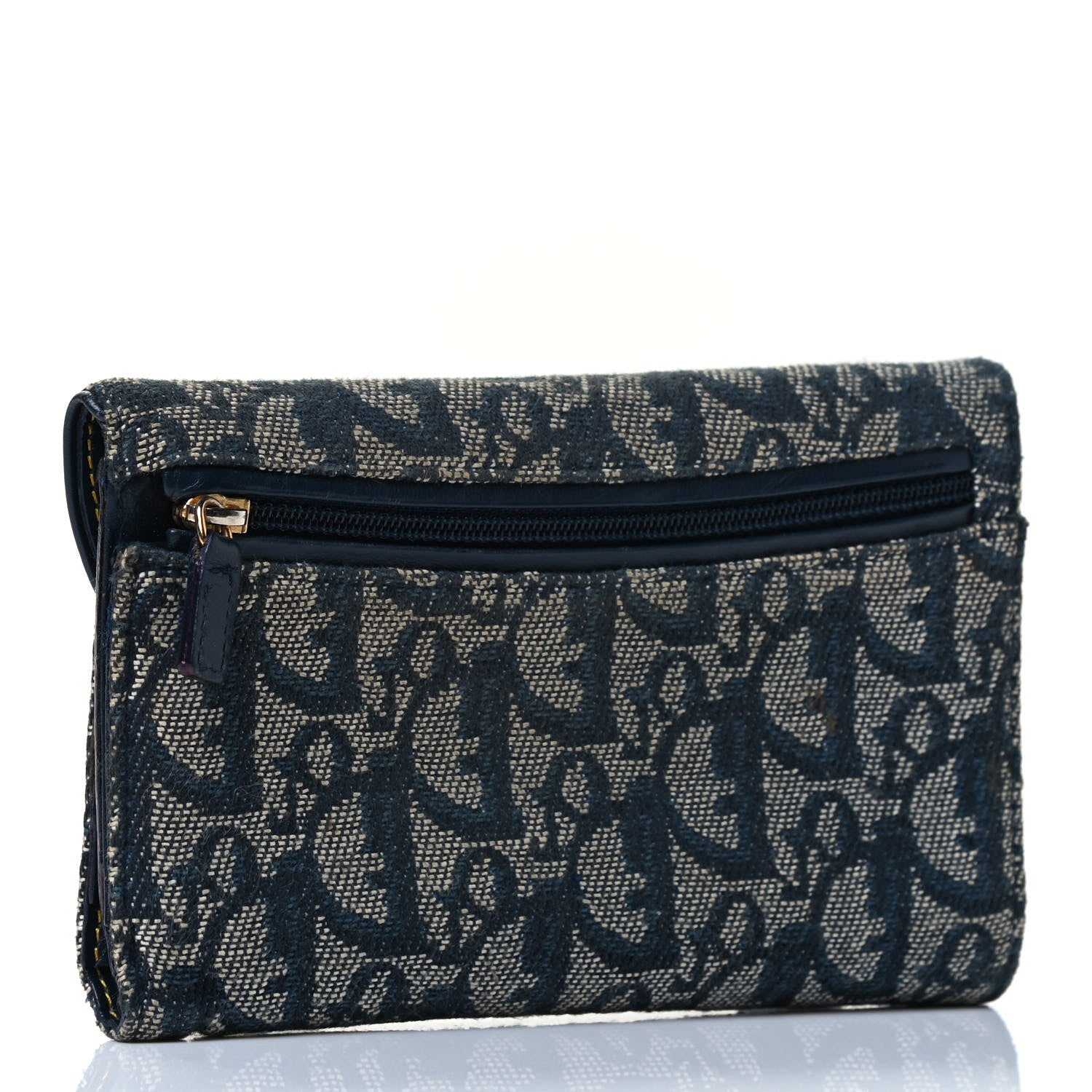 Christian Dior Monogram Saddle Wallet Navy 2 of 4