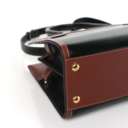 Burberry Calfskin Vintage Check Mini Two Handle Title Bag Black 8 of 10