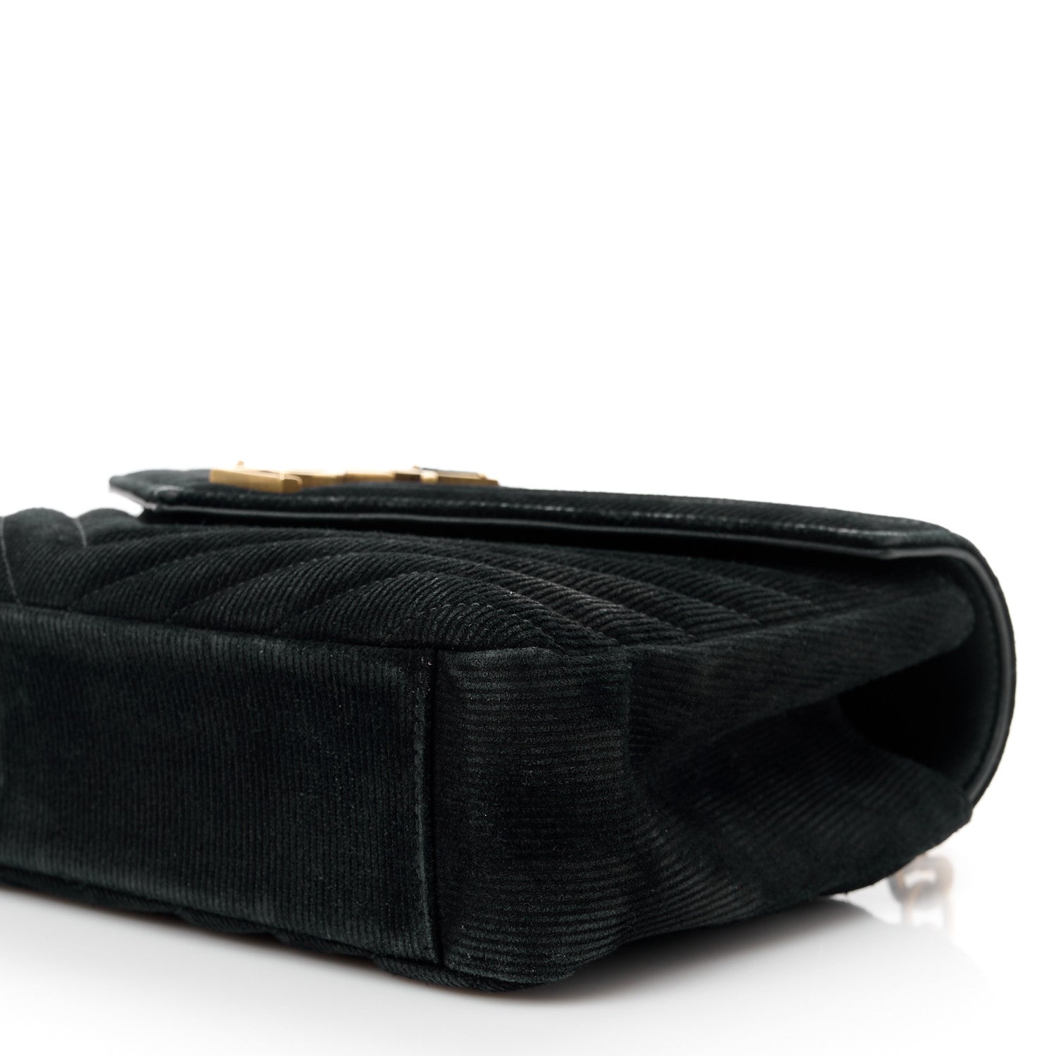 Saint Laurent Suede Matelasse Chevron Monogram Medium College Bag Black 11 of 11
