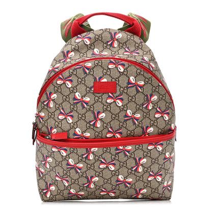 Gucci GG Supreme Monogram Sylvie Bow Print Childrens Backpack Red 1 of 10