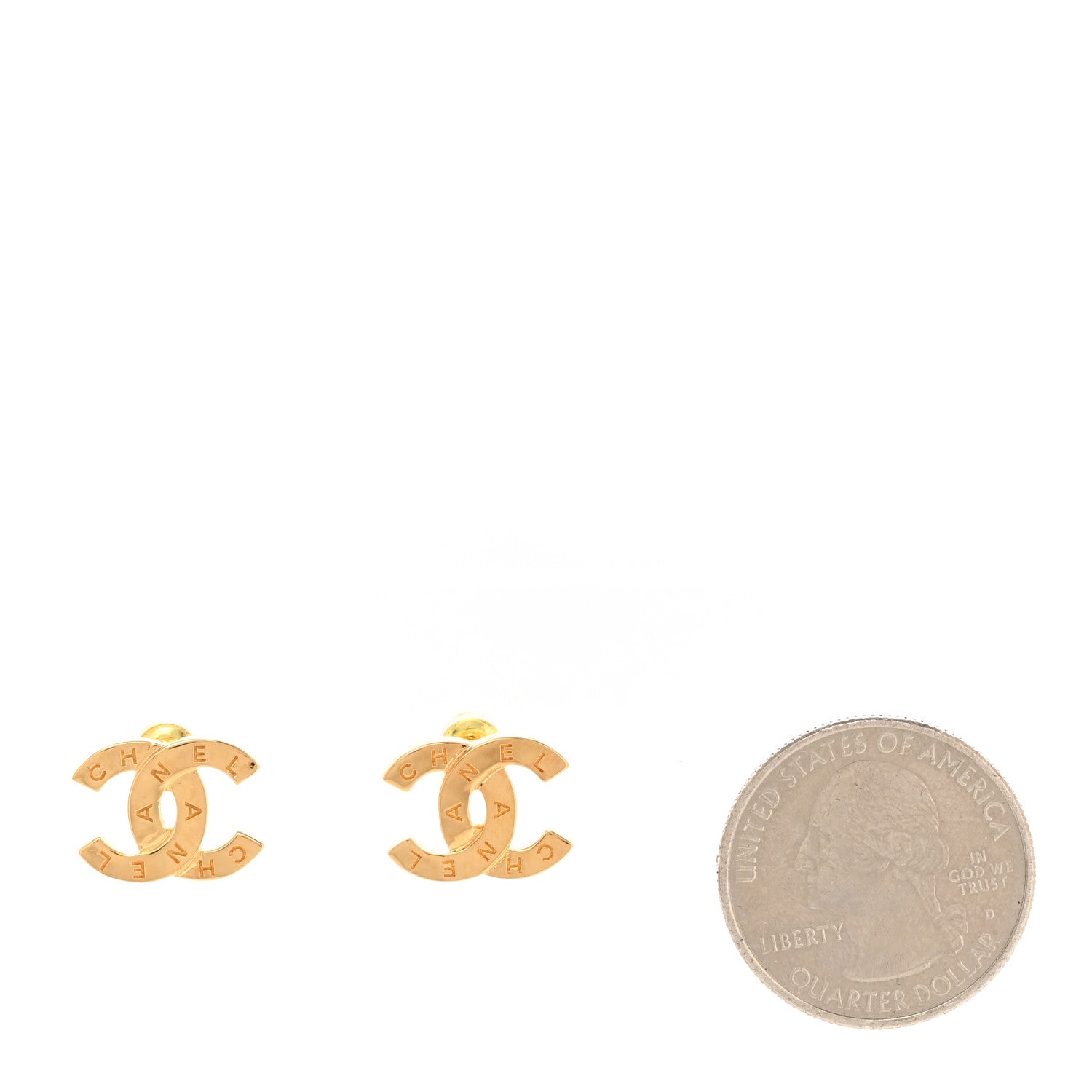Chanel Metal CC Mini Stud Earrings Gold 2 of 5