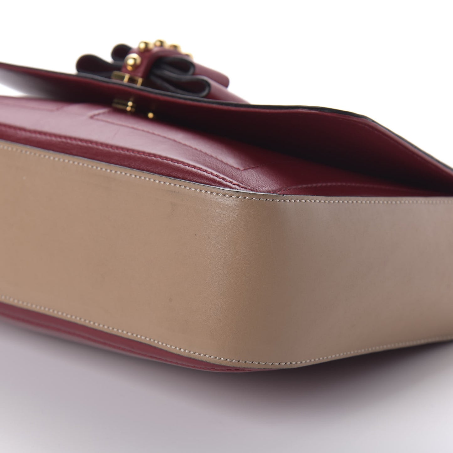 Soft Calfskin Small Sweety Charity Shoulder Bag Nude Red