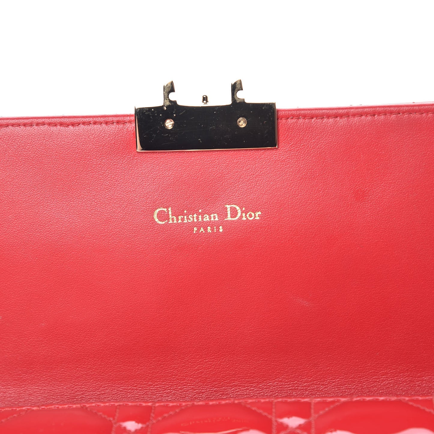 Patent Cannage Miss Dior Promenade Pouch Red