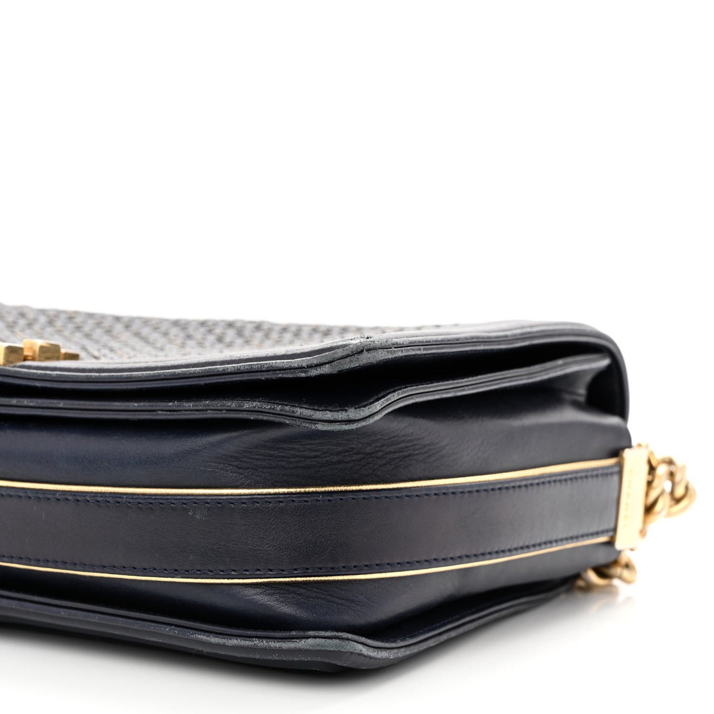 Braided Sheepskin New Medium Boy Flap Navy
