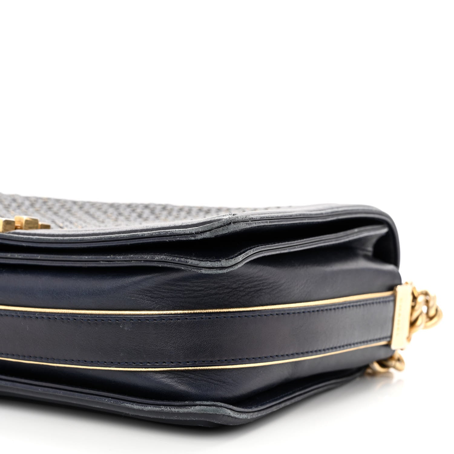 Chanel Braided Sheepskin New Medium Boy Flap Navy 11 of 14