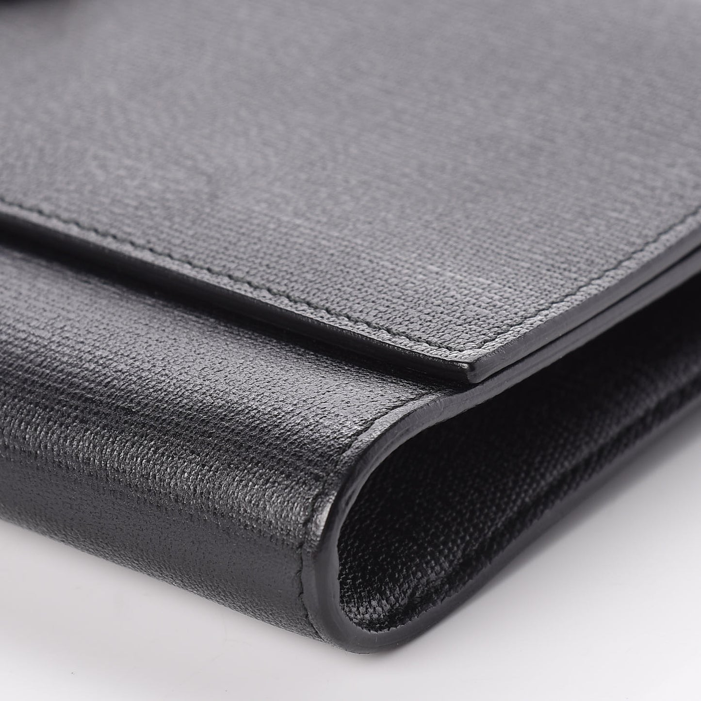 Textured Calfskin Y Ligne Clutch Black
