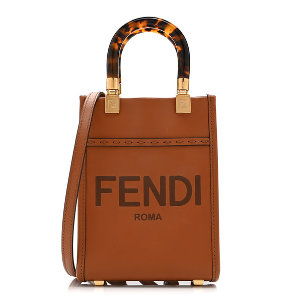 Fendi Vitello King Plexiglass Logo Embossed Mini Fendi Sunshine