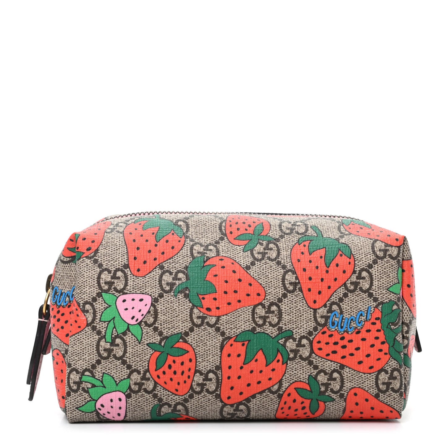 GG Supreme Monogram Strawberry Cosmetic Case